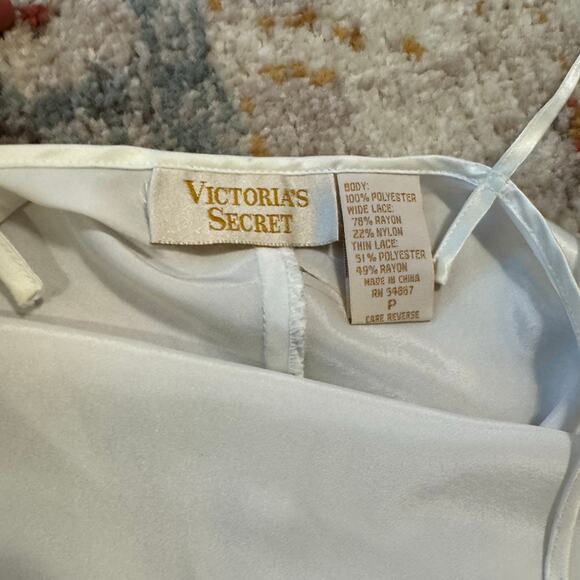 Vintage Victoria's Secret Gold Label Lace and Satin Lingerie Teddy Size P White - Picture 5 of 6